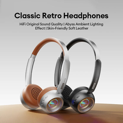 Lenovo Retro Wireless Bluetooth 6.0 Over-Ear Headphones with LED Lighting