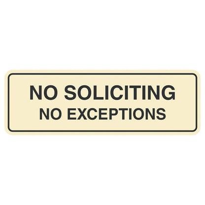 No Soliciting Vintage Metal Aluminum Sign