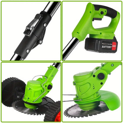 Foldable Brush Cutter Cordless Weed Wacker with 2 Large Capacity Batteries &13 Blades,