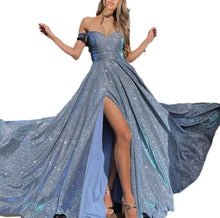 Fashionable Sequined Large Swing High Split Dress