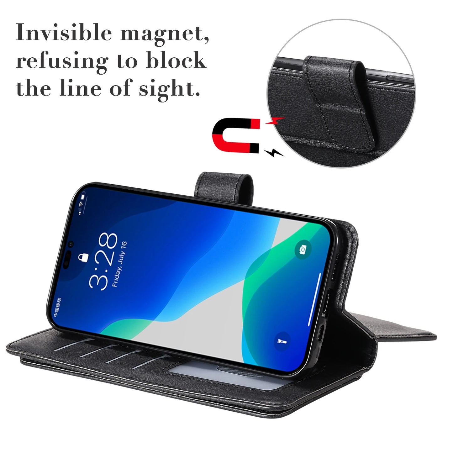 Samsung Leather Storage Compartment Flip Card Slot Wallet Case