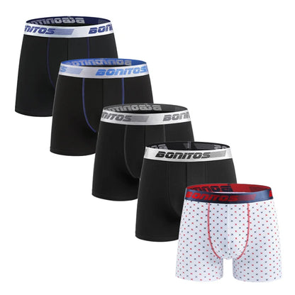 BONITOS Men's Cotton Printed Boxer Shorts Set (5 - Pair)