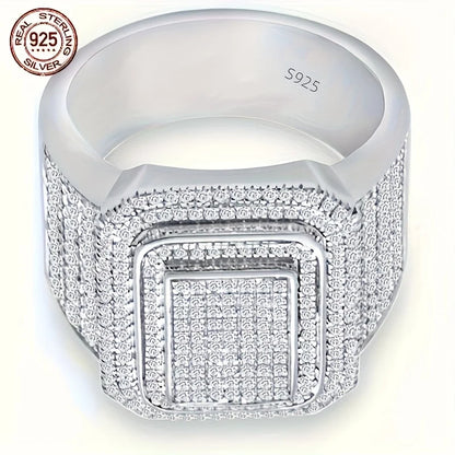 Brilliant 925 Sterling Silver Cluster Micro zircon Ring