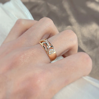 585 Rose Gold With Natural Zirconia Ring