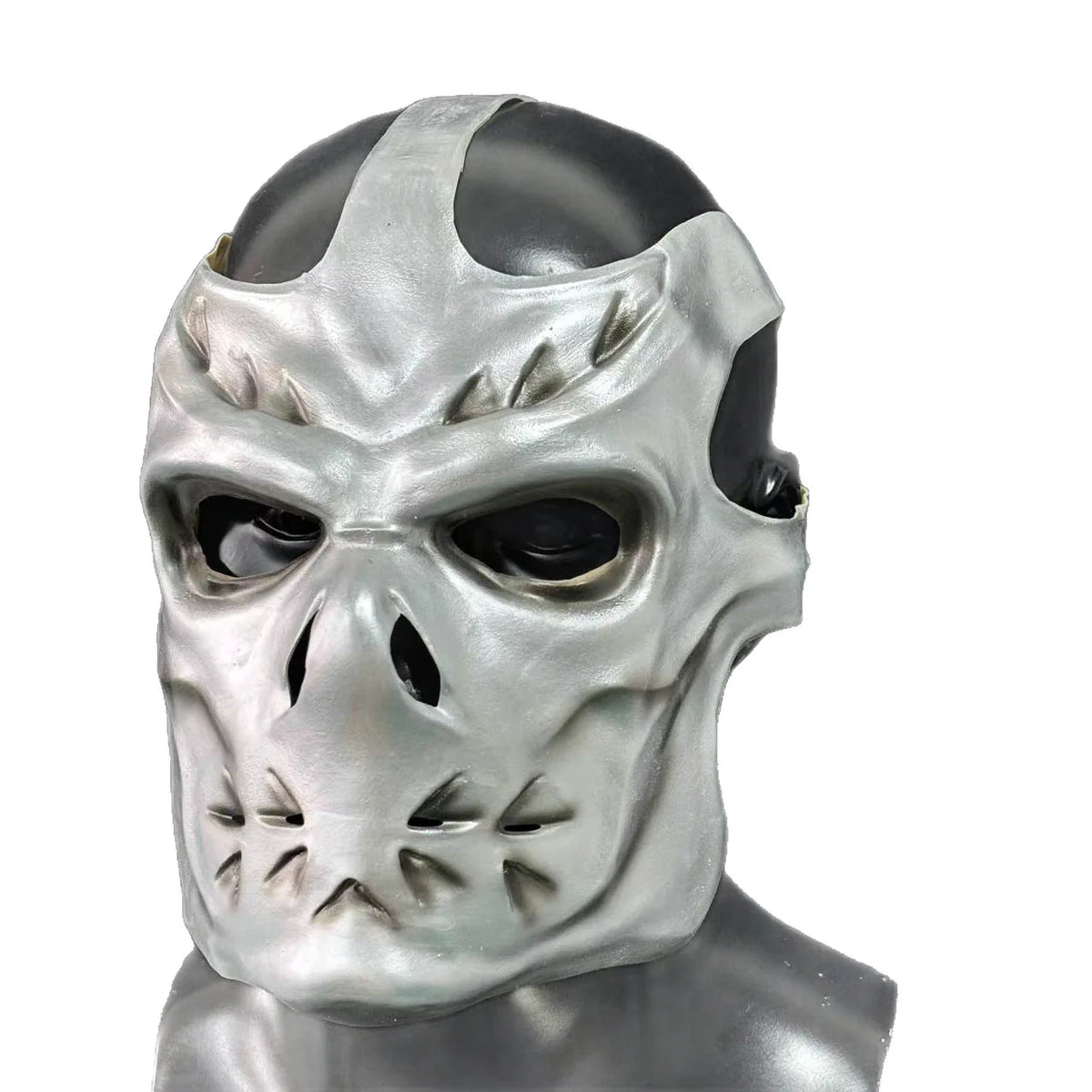 Jason Voorhees Silver Full-Head Latex Mask - Halloween Cosplay & Masquerade Prop
