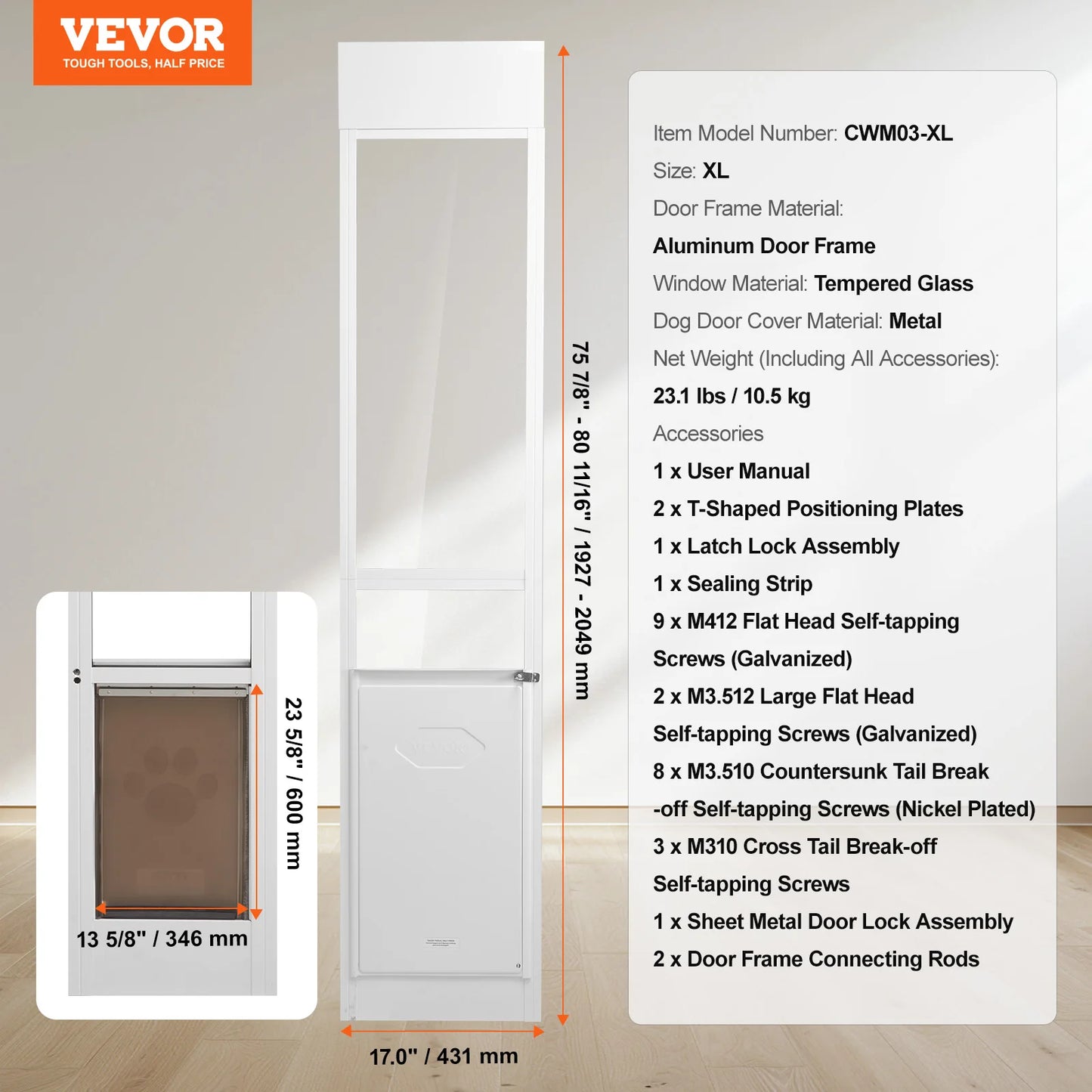 Adjustable Height Sliding Glass Door