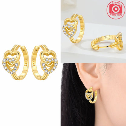 925 Sterling Silver Dancing Bee Hoop Earrings – Cute Enamel Zircon Jewelry