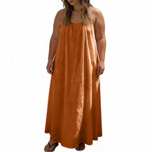 Backless Casual Solid Color Loose Fitting Sleeveless Dress