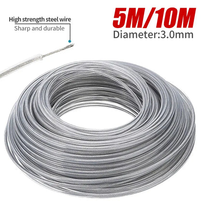 INDEL Steel Wire Reinforced Nylon String Trimmer Line – Heavy-Duty Brushcutter Replacement Cord