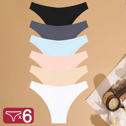 FINETOO 6Pcs Seamless Low Waist Panties