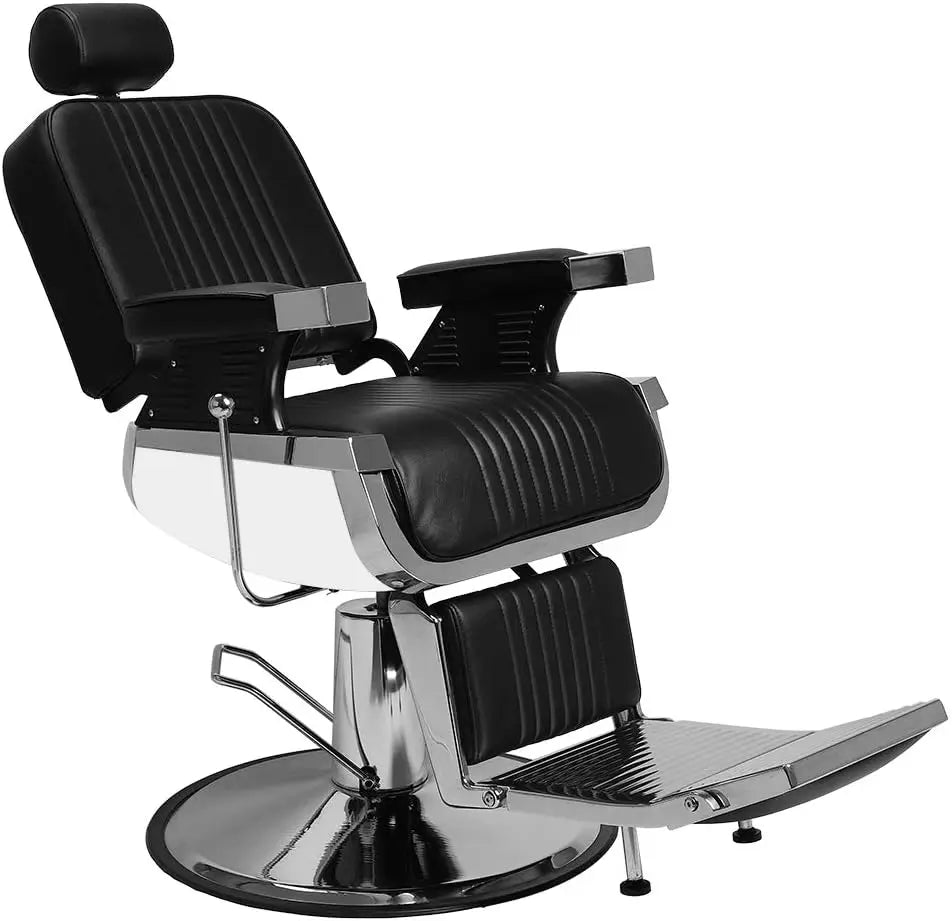500 lbs Heavy-Duty Reclining Barber Chair 360° Swivel