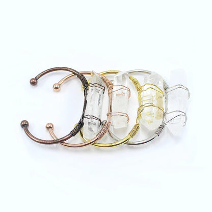 Natural Stone Crystal Cuff Bracelets