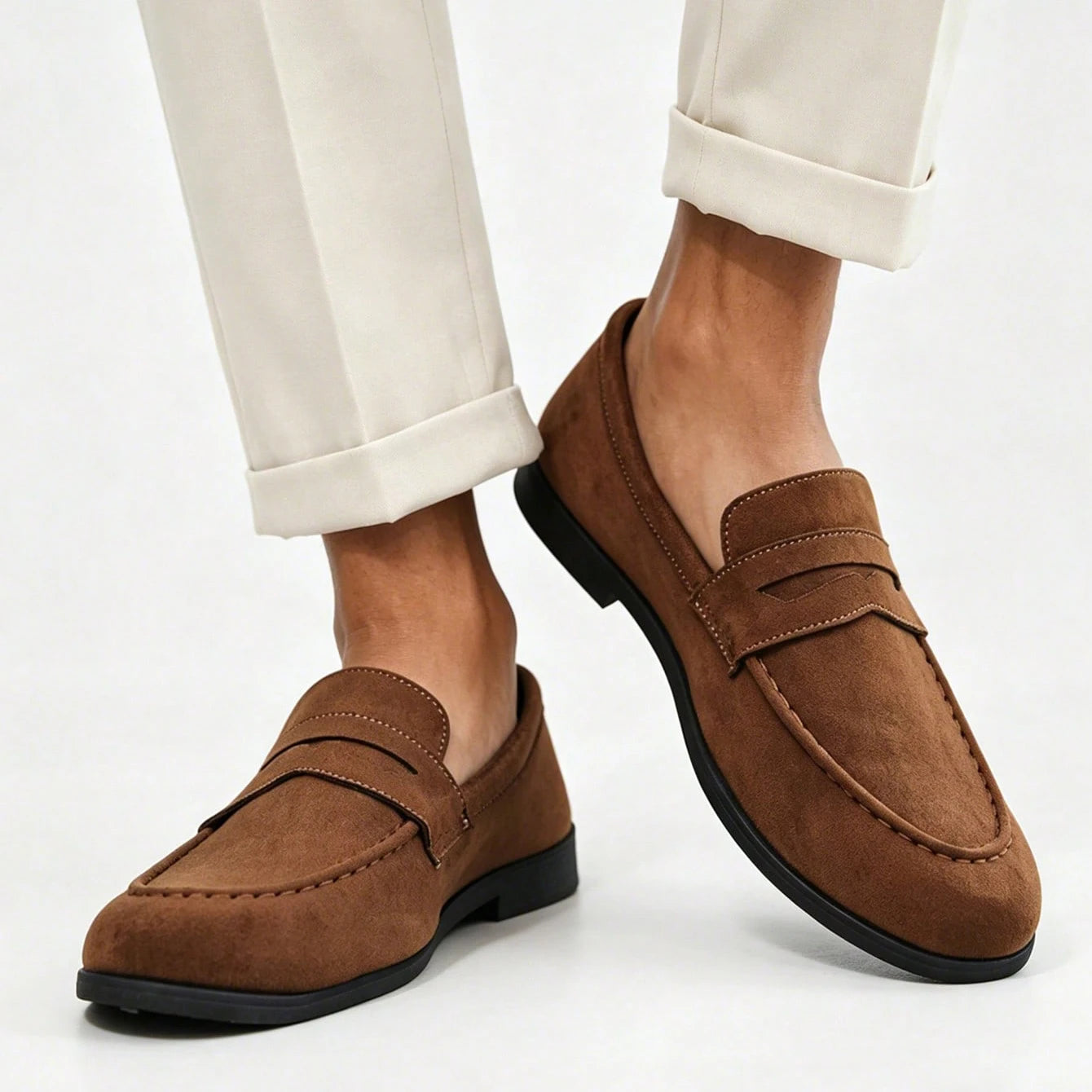 Men's Classic Leather Slip-On Penny Loafers
