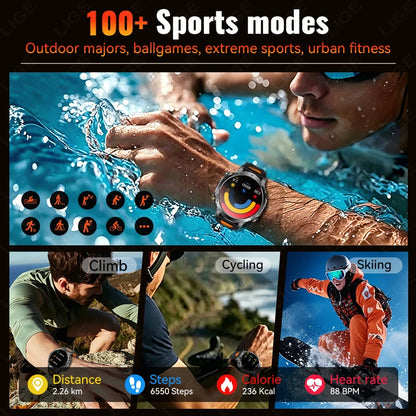Military Outdoor Smartwatch with Flashlight