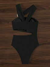 3D Flower Accented One-shoulder Bathing Suit