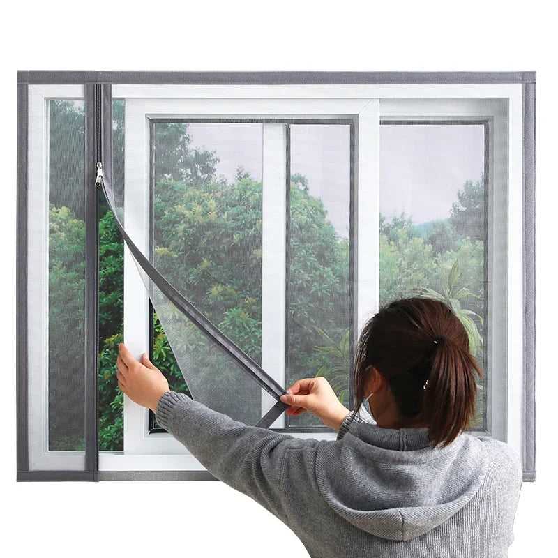 Self-adhesive Zippered Window Screen