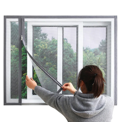 Self-adhesive Zippered Window Screen