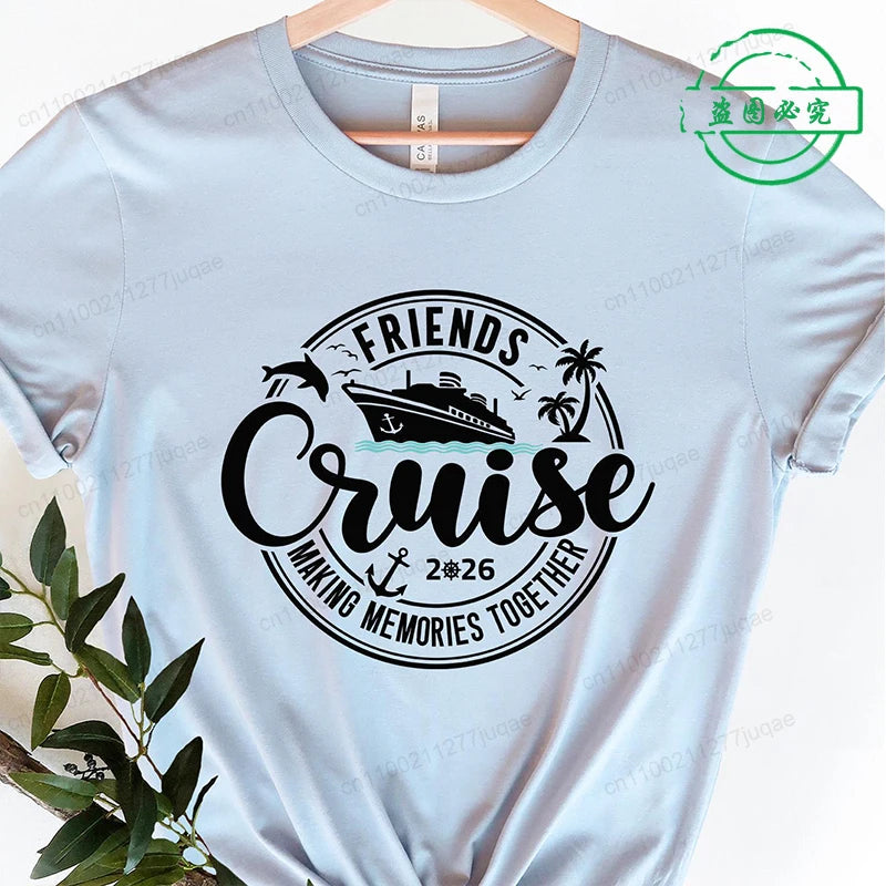 Women’s Cruise Squad 2026 Graphic T-Shirt – Casual Short Sleeve Vacation Tee