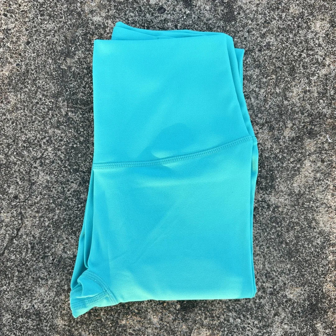 Solid Color High Waist Leggings with Pocket