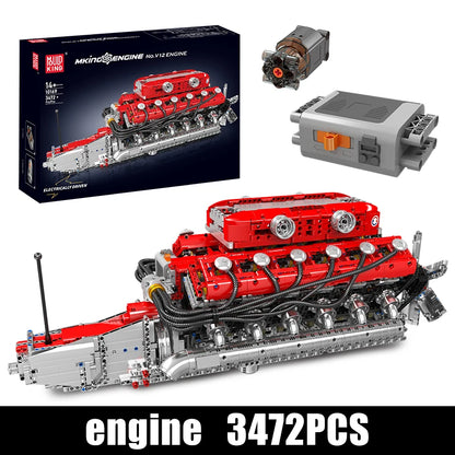 Mould King V12 Engine Motorized Building Block Set – 3472Pcs Technical Car Model