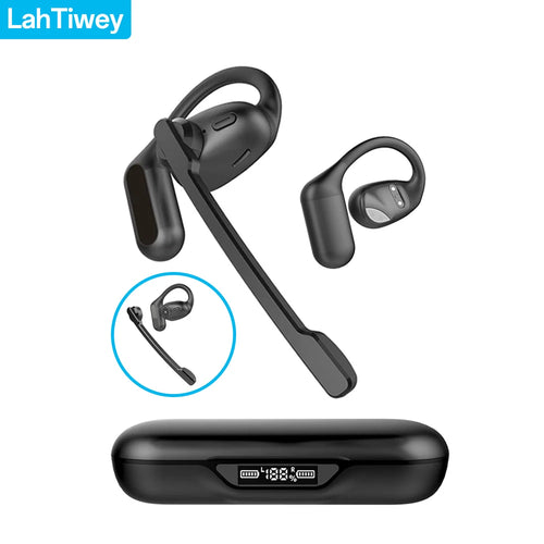 Open Ear Headphones with Boom Mic, Bluetooth 5.4 Wireless