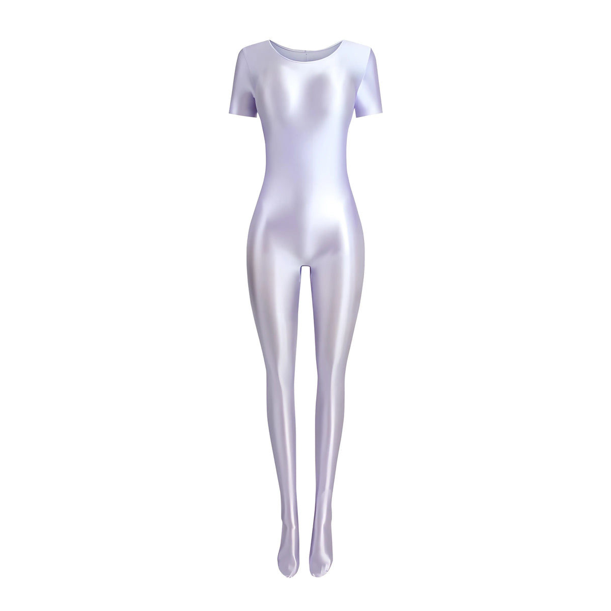 Women's Silky Shine Short-Sleeve Footed Unitard & Dance Catsuit