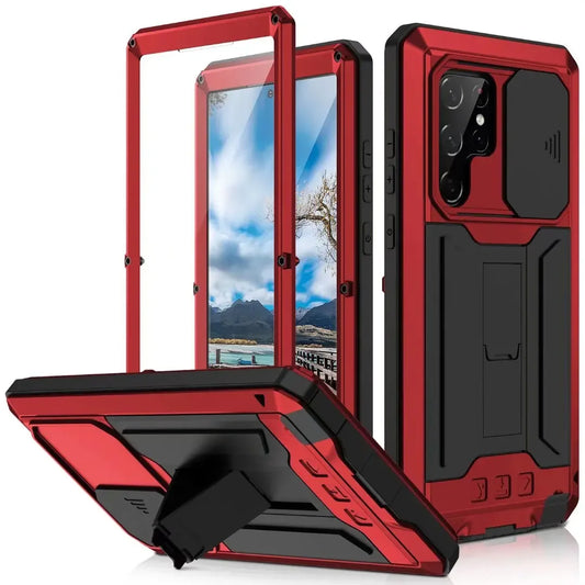 Military Grade Rugged Case for Samsung Galaxy S Series with Kickstand & Camera Cover