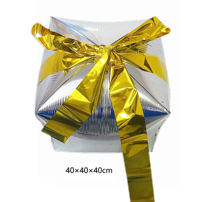 Large Standing 4D Foil Christmas Balloon - Inflatable Holiday Decor with Base