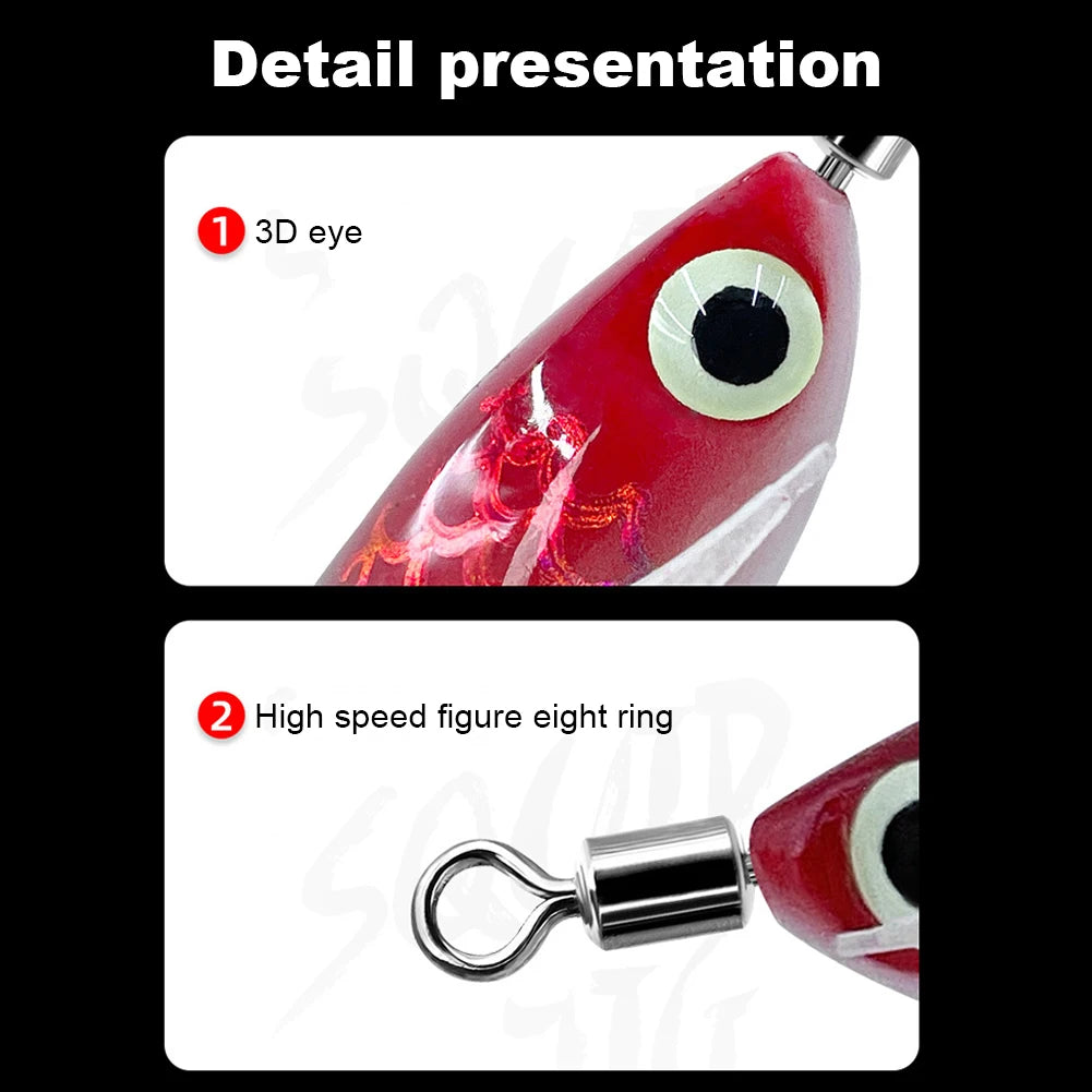 Luminous 80mm Squid Jig Hook Fishing Lures (Artificial Hard Bait)