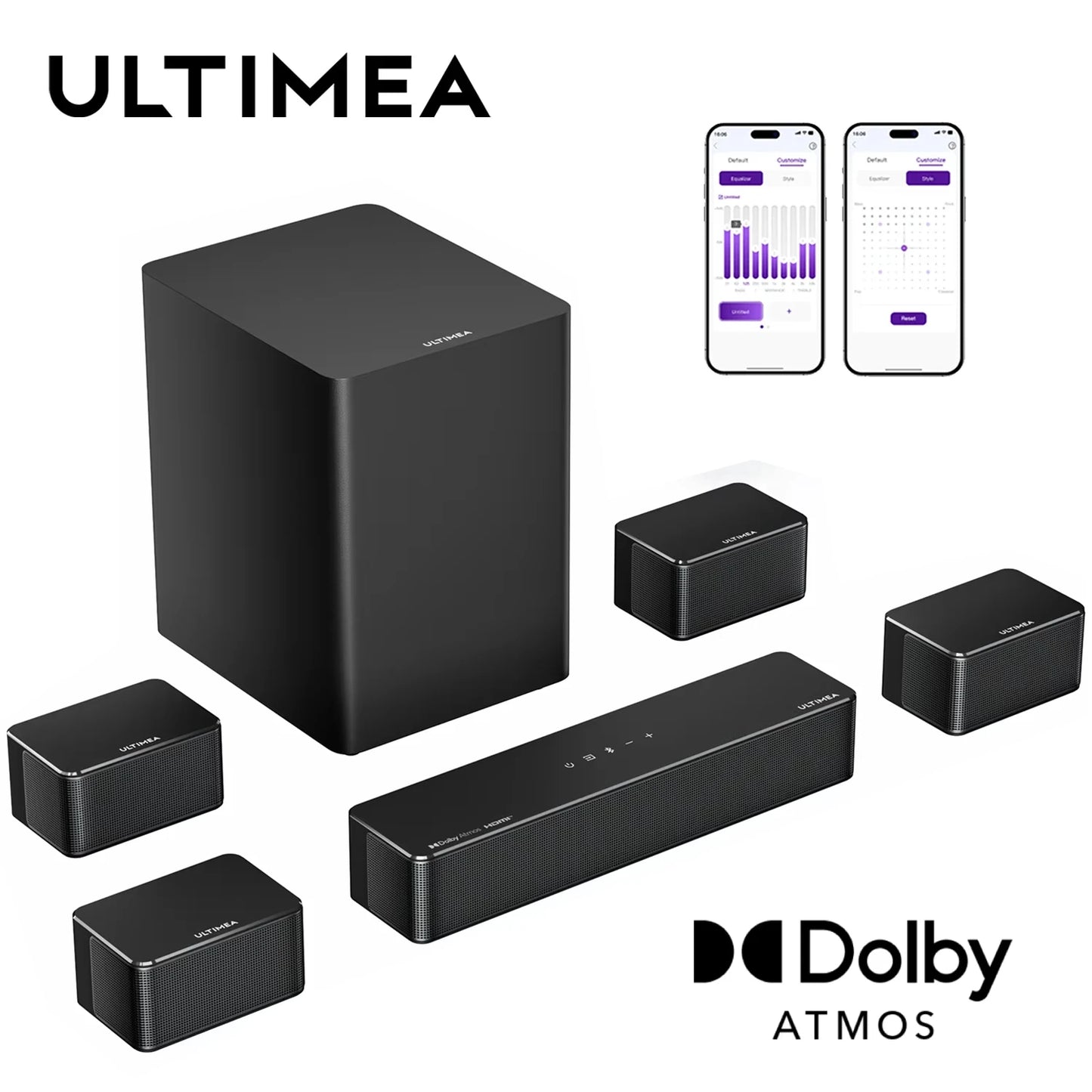 ULTIMEA Poseidon D80 Boom 7.1 Channel Dolby Atmos Soundbar System