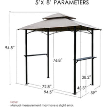 Andra Soft Top Grill Gazebo with 4pcs Detachable LED Lights f