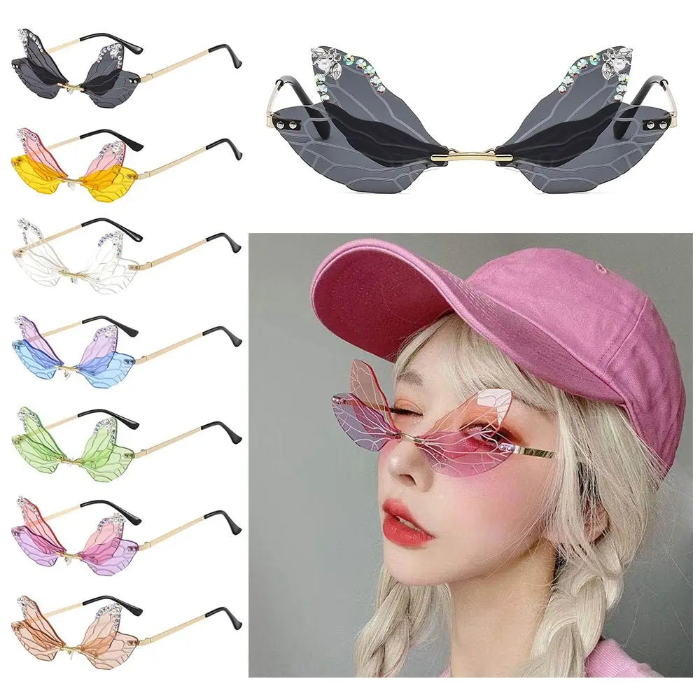 Rimless Dragonfly Wing Sunglasses