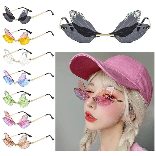 Rimless Dragonfly Wing Sunglasses