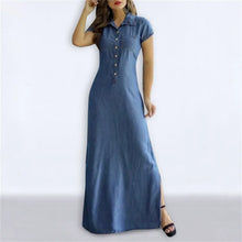 Cross Border Long Dress Shirt Collar Split Pocket Large Swing Dress