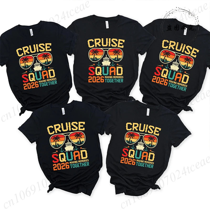 Women’s Cruise Squad 2026 Graphic T-Shirt – Casual Short Sleeve Vacation Tee