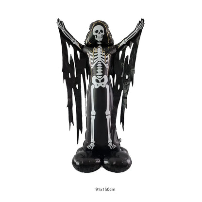 Halloween Inflatable Standing Bat & Pumpkin Foil Balloons Party Decor