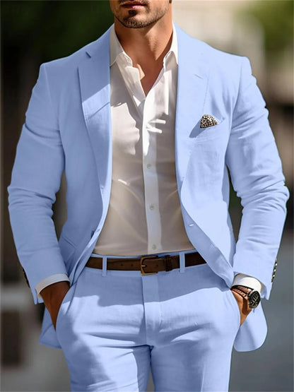 Men’s Formal Slim-Fit Suit Set – Premium Single-Breasted Wedding & Business Tuxedo