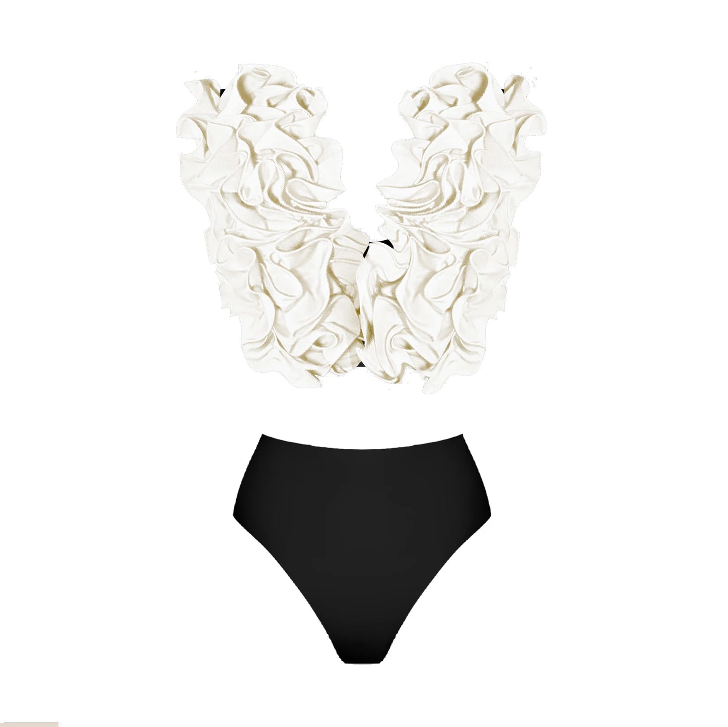Solid Red Flower One-piece Swimsuit