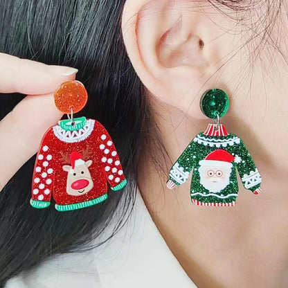 YAOLOGE Fun Innovative Christmas Elements Earrings