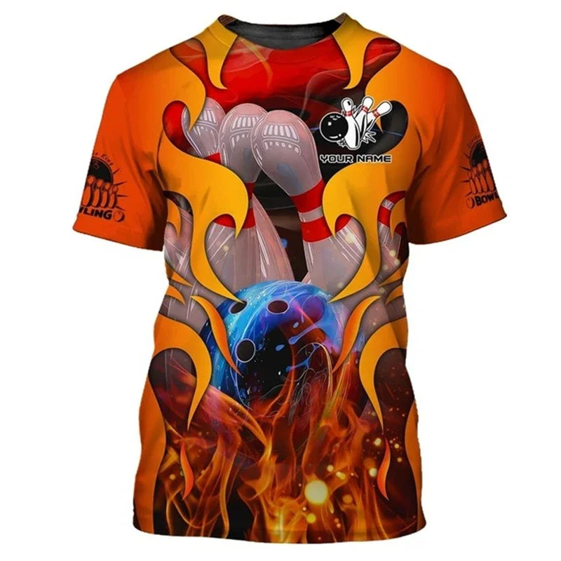 Men's Custom Name Bowling Pins Performance Jersey Shirt