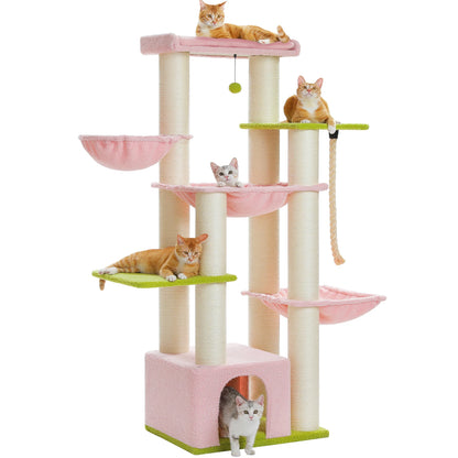 PAWZ Road 67" Multi-Level Heavy-Duty Cat Tree Tower for Large Cats