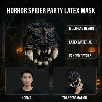 Horror Multi-Eyed Monster Half-Face Latex Mask – Creepy Halloween Cosplay Prop