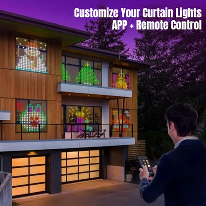 App-Controlled LED Christmas Curtain Light with Music Sync