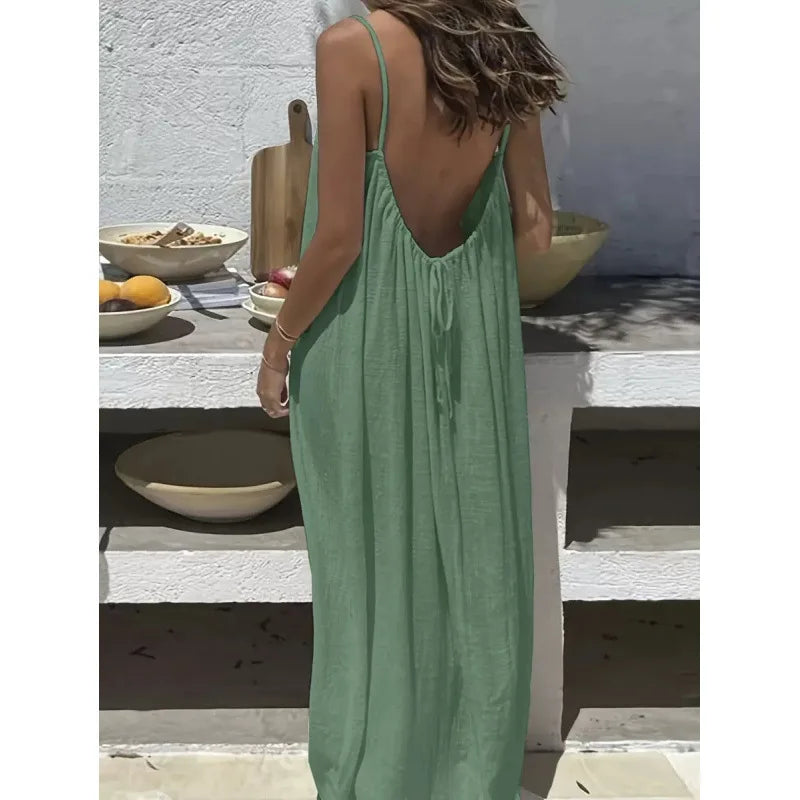 Strapless Backless Long Loose Dress