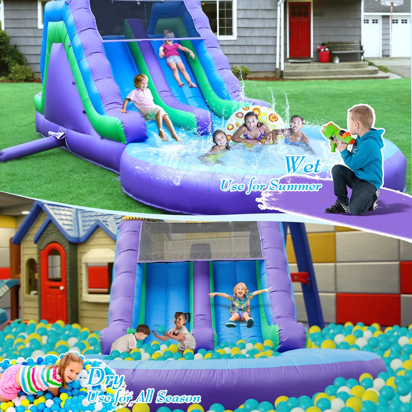 26FT Large Inflatable Double Water Slides Water Park