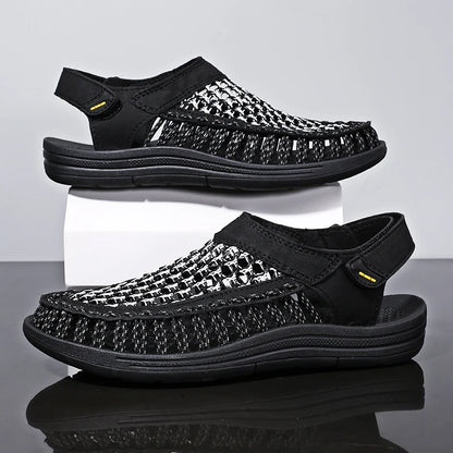 Men’s Hand-Woven Gladiator Sandals – Non-Slip Casual Outdoor Waders & Beach Platform Sandals