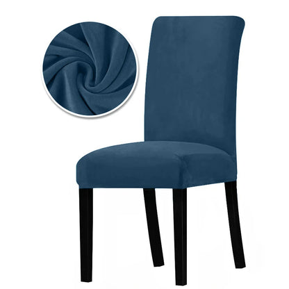 Luxurious Soft Velvet Stretch Chair Covers – Universal Slipcover Protector for Dining Room, Hotel & Office