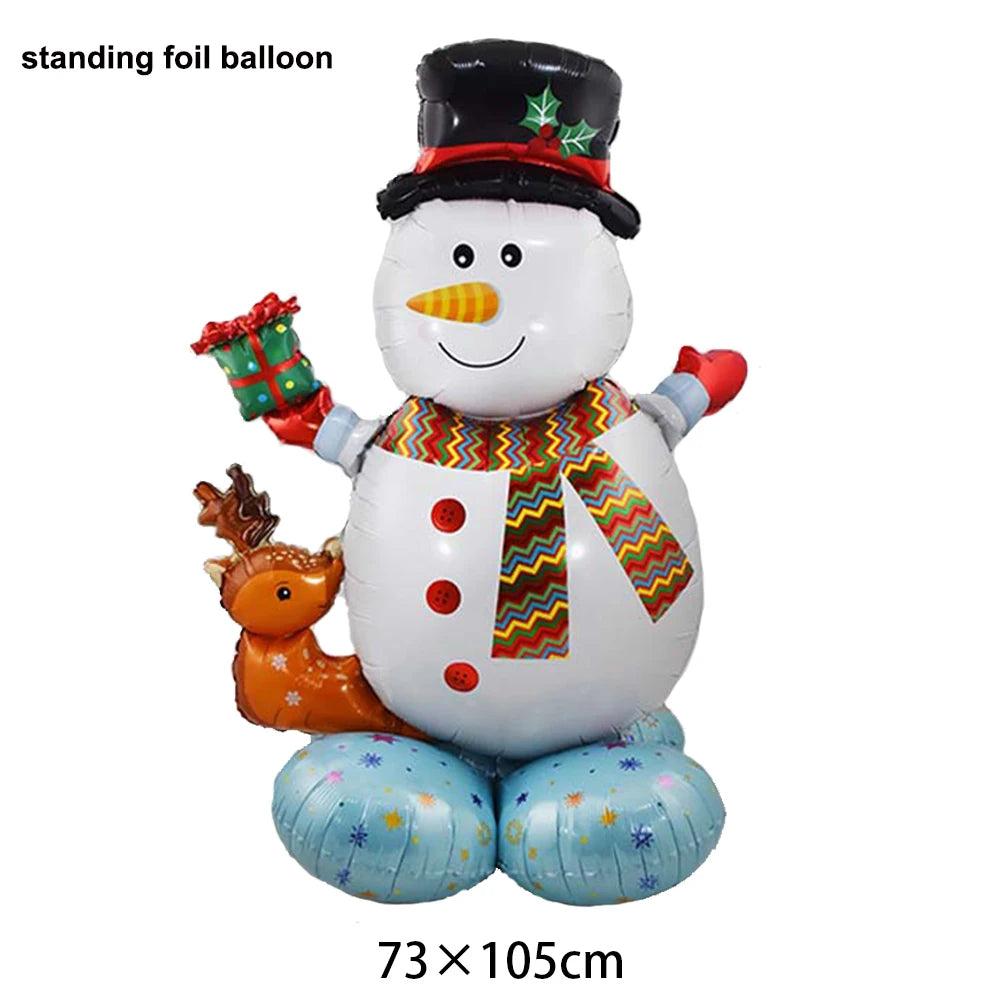 Standing Christmas Foil Balloons, Giant Christmas Tree Santa Snowman Reindeer Rocking Horse Balloons