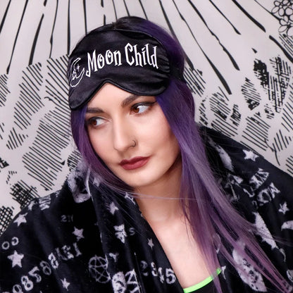 Gothic Black Smooth Eye Mask with Adjustable Strap for Halloween