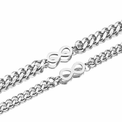 2pcs Stainless Steel Infinity Symbol Bracelets